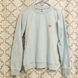 Knix Juniors Light Blue Sweatshirt With Cherry - NWT - S